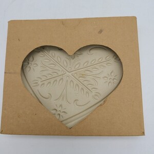 Pampered Chef Anniversary Heart Stoneware Shortbread Cookie Mold 2000 USA NIB