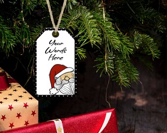 Etiqueta de adorno de Navidad Santa Personalizar 2 diseños diferentes Diseño de sublimación PNG Instantáneo SÓLO DIGITAL
