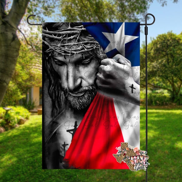 Garden Flag Sublimation Design, Garden Flag PNG, Texas Garden Flag, Jesus Garden Flag PNG, Digital Download, PNG