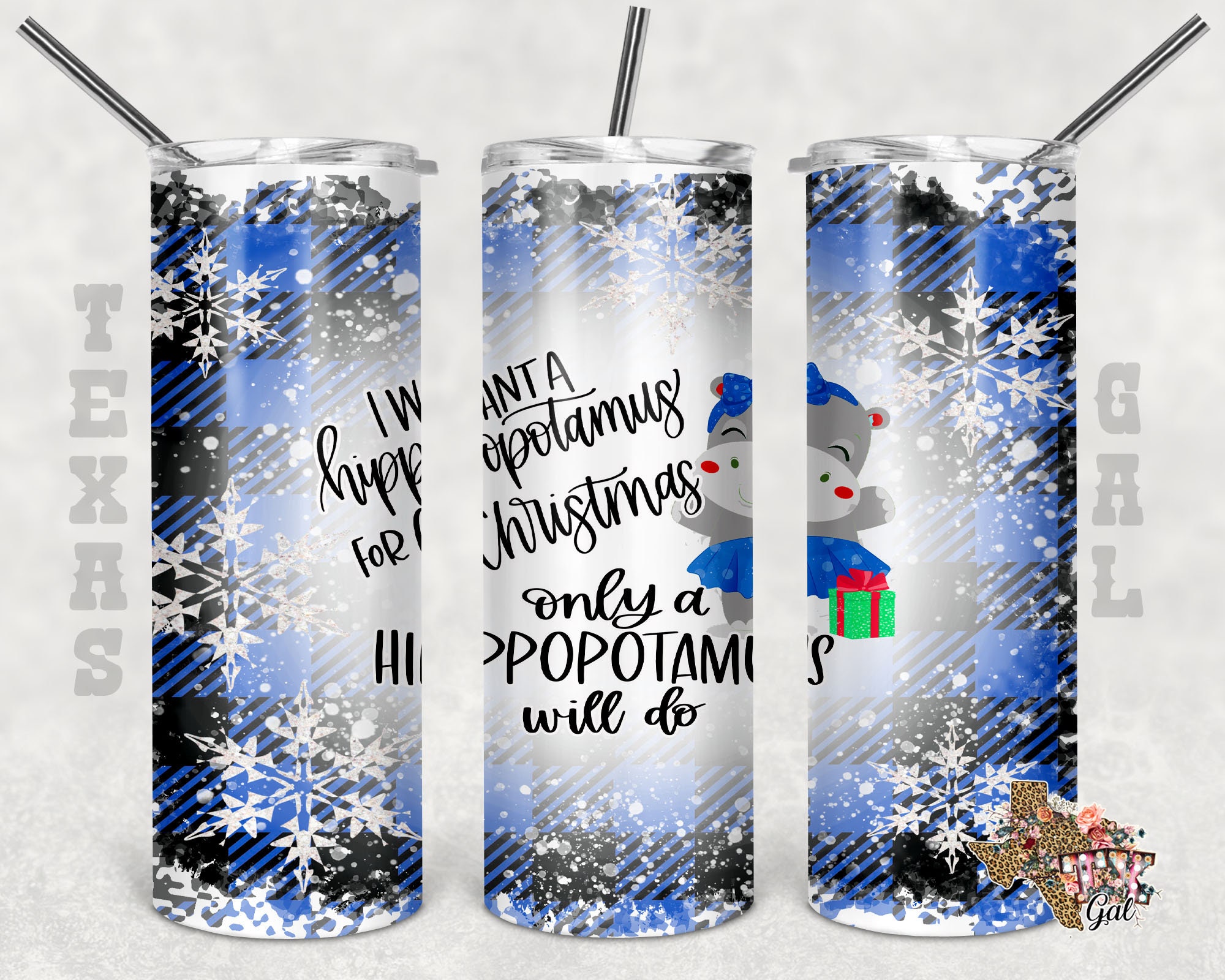 I Want A Hippopotamus For Christmas Tumbler Design, Hippopotamus Santa 20oz  Skinny Png, Christmas Tumbler With Lid and Straw, Hippo Sublimation Design,  Instant Download - So Fontsy