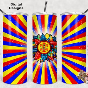 20 oz Skinny Becher Autismus Sunflower Sublimation Design PNG Instant DIGITAL ONLY