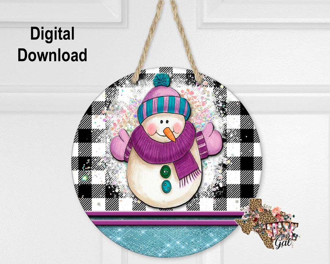 Round Sublimation Door Hanger Christmas Design for Hardboard Blanks ...