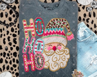 Ho Ho Ho PNG, faux fil Png, broderie, fil Png, Père Noël Png, Noël PNG, joli Noël, Crochet Png, tendance, téléchargement numérique
