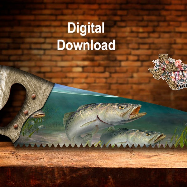 Fish Water Farm Hand Saw Farmhouse Wall Hanger Sign Sublimation Digital Download PNG