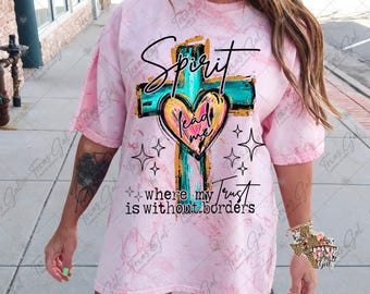 Spirit Lead Me Where My Trust Is Without Borders PNG, Hand Drawn Cross Png, Watercolor  PNG, Religious Png, Christian Png, Digital Download