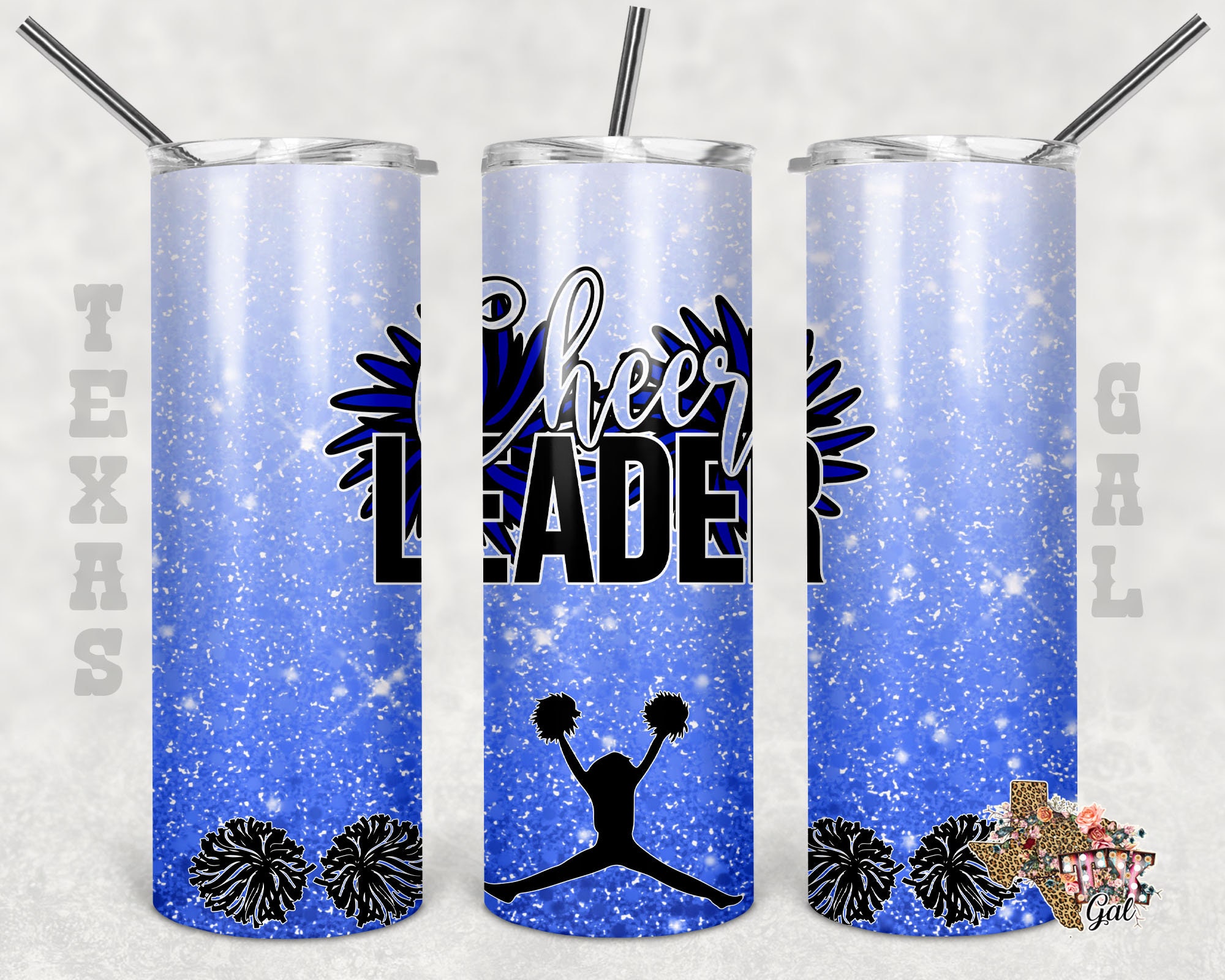 Tumbler Design Cheerleader Cheer 20 Oz Skinny Tumbler Etsy
