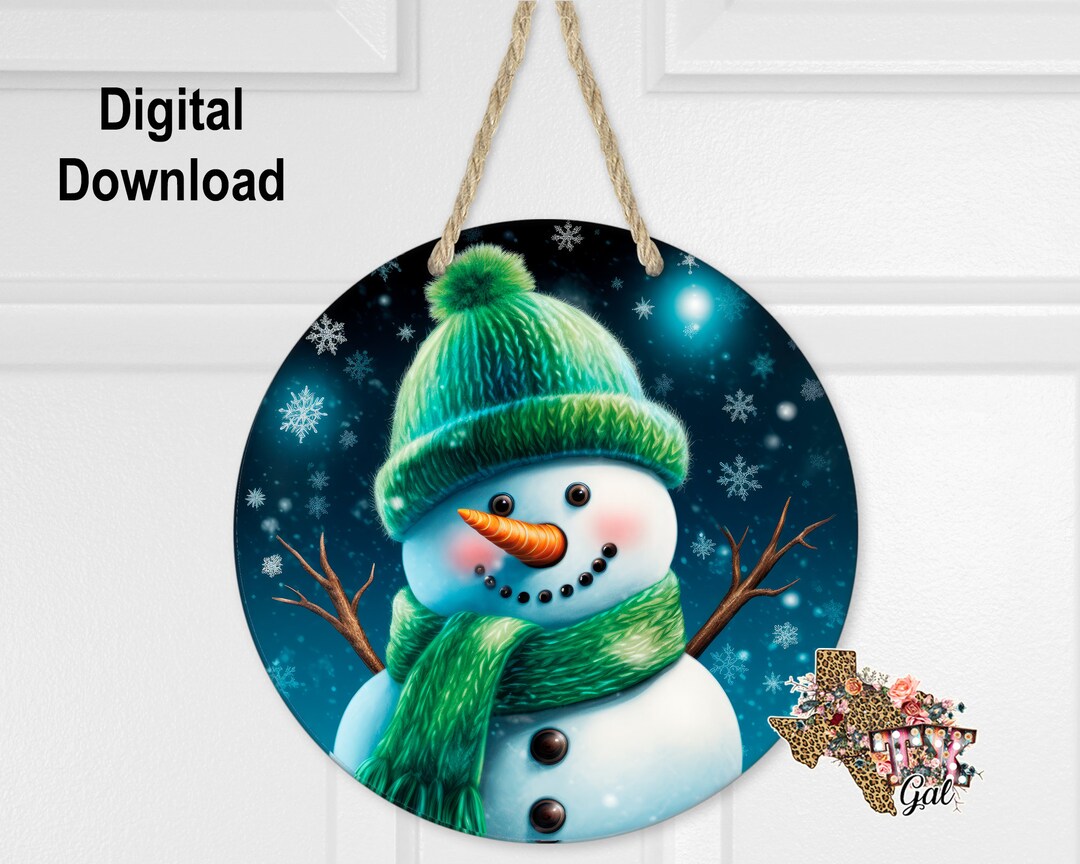 Round Sublimation Door Hanger Christmas Design for Hardboard Blanks ...