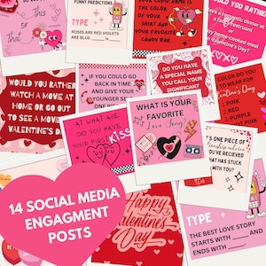 Valentine Engagement Interactieve sociale mediabundel, socialemediaposts, verlovingsposts, sociale mediabetrokkenheid, sociale media-graphics