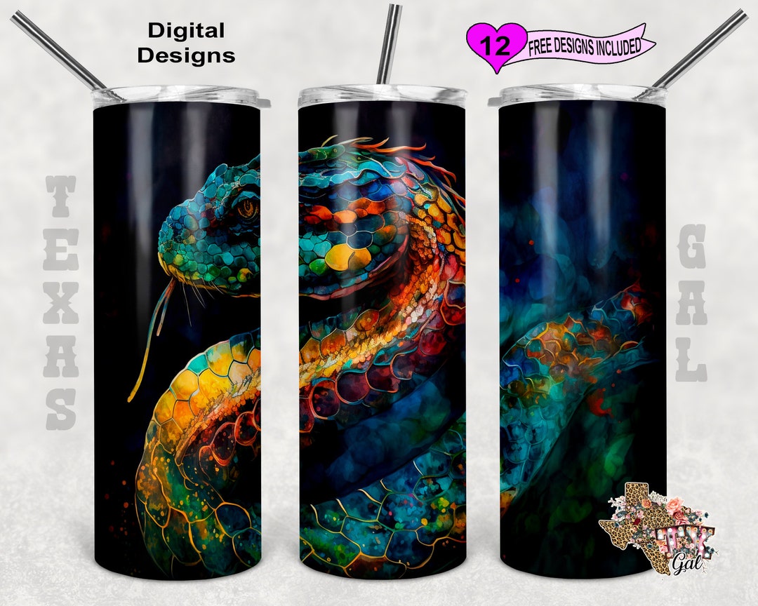Alcohol Ink Tumbler Wrap, Python Tumbler Wrap, Watercolor Tumbler Wrap ...