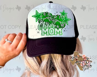 Parche de sombrero de Cheer Mom PNG, Parche de sombrero de camionero Png, Parche de sombrero de bordado falso, Parche de sombrero PNG, PNG de moda, Barra de sombrero, Descarga digital