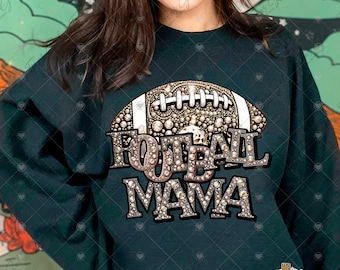 Football Mama Rhinestone PNG, Gold Rhinestone PNG, Rhinestone Football Png, School PNG, Digital Download, Design for Shirt or Mug