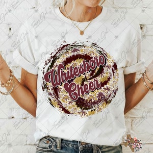 Whitesboro Cheer Maroon Gold Tie Dye School Spirit Sublimation Digital Download PNG