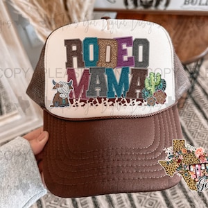 Rodeo Mama Faux Hat Patch PNG, Trucker Hat Patch Png, Faux Embroidery Hat Patch Png, Hat Patch PNG, Trendy PNG, Hat Bar, Digital Download
