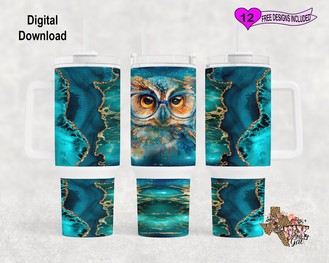 Owl Tumbler Wrap, Watercolor Tumbler Wrap, 40 Oz Skinny Tumbler PNG