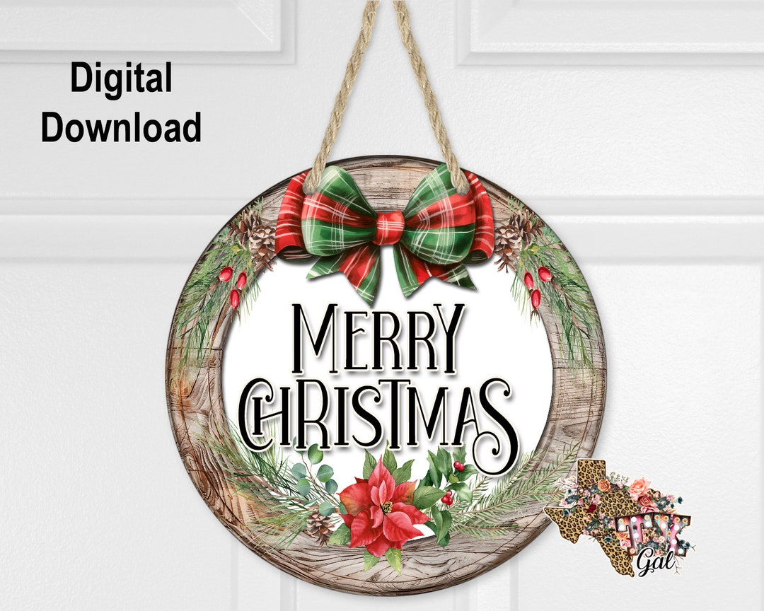 Round Sublimation Door Hanger Christmas Design for Hardboard Blanks ...