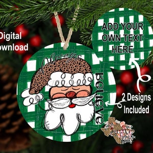 Christmas Ornament PNG, Santa Digital Download, Round Christmas Ornament PNG, Sublimation Christmas Designs, Digital Download