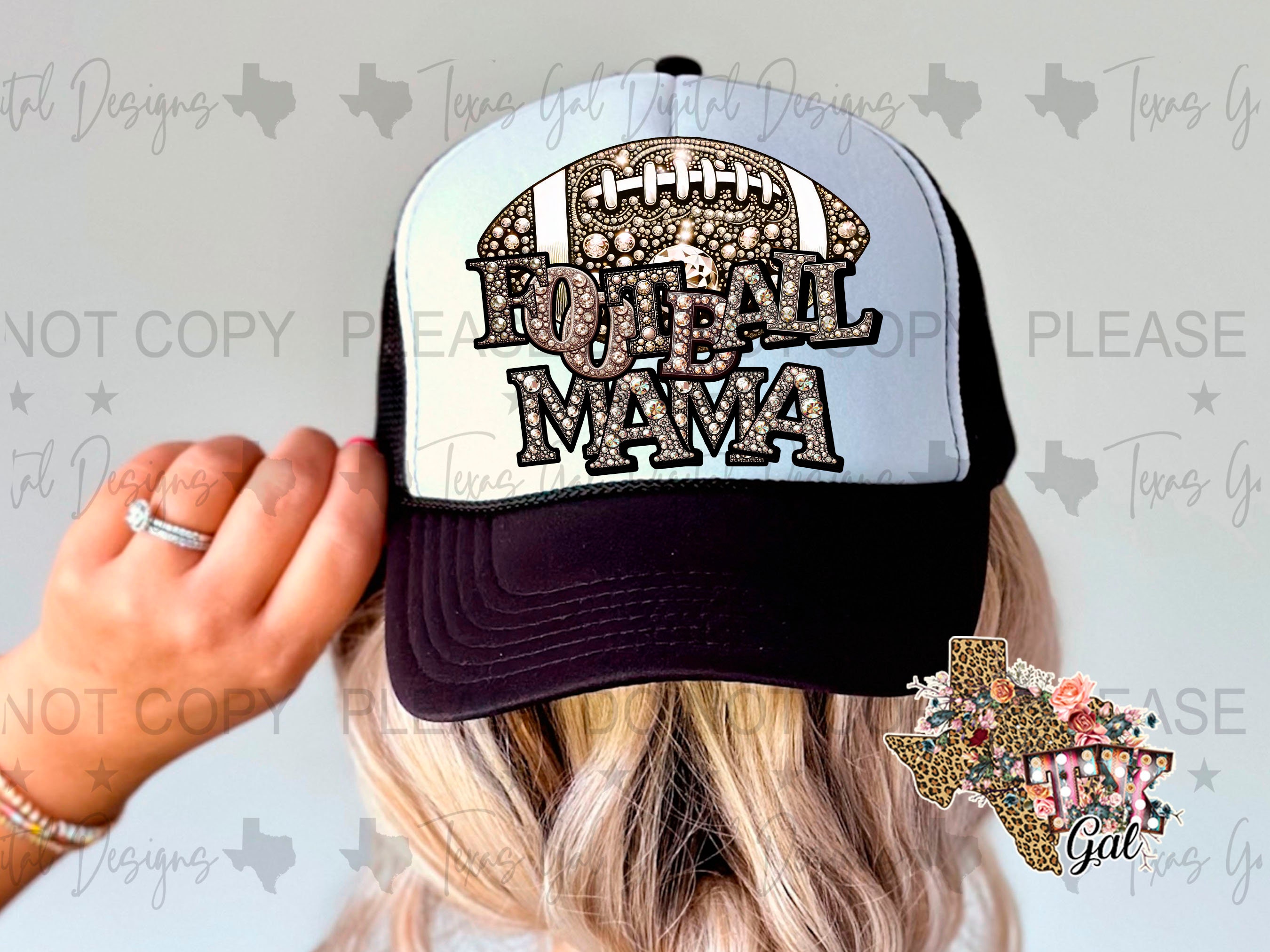 Football Mom Hat Glitter Customize - Etsy display picture 1