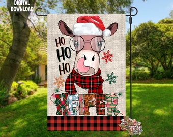 Bandera del jardín de Navidad, Descarga digital de sublimación, Bandera del jardín JPG