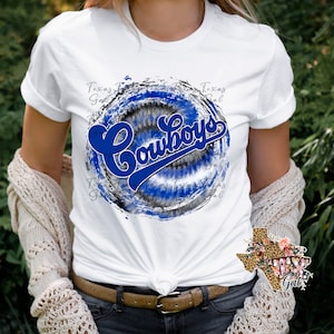 T-shirt Cowboys Blue Black Tie Dye School Spirit Sublimation Digital Download PNG