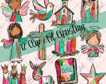 Christian Clip Art PNG, Elementen, Handgetekend, Doodle, Bundel, Religieus