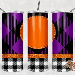 20 oz Skinny Tumbler Halloween Buffalo Plaid Personaliseer Sublimatie Design PNG Instant DIGITAAL ALLEEN