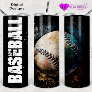 Baseball Tumbler Wrap, 20oz Sublimation Tumbler PNG, Digital Download, Seamless Design