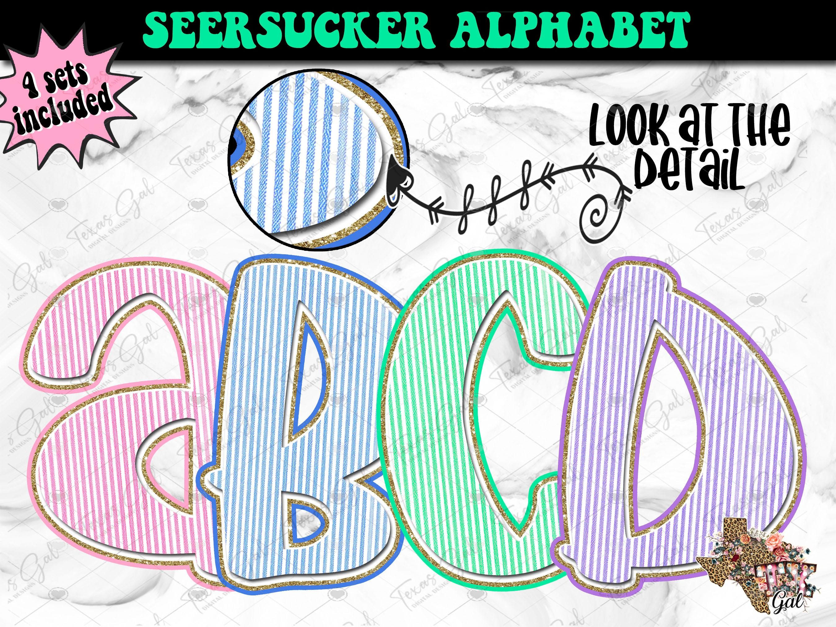 Seersucker Doodle Alphabet, Alpha Set Png, Alpha Bundle Set, Doodle Letters, Commercial Use, Trendy, Printable Alphabet Font