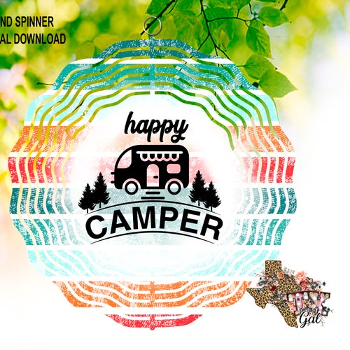 Wind Spinner Happy Camper Sublimation Digital Download PNG - Etsy