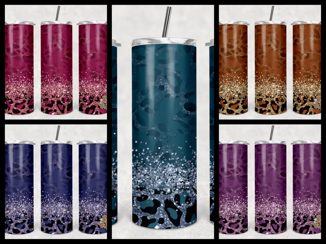 20 Oz Skinny Tumbler Leopard Glitter Bundle Sublimation Design PNG ...