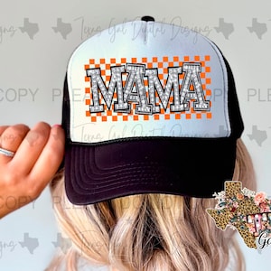 Mama Retro Diamonds Hat Patch PNG, Trucker Hat Patch Png, Faux Embroidery Hat Patch, Gift For Her, Trendy PNG, Hat Bar, Digital Download