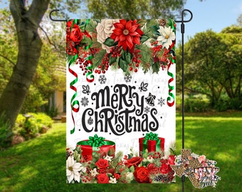 Christmas Garden Flag, Merry Christmas Garden Flag PNG, Sublimation Digital Download, Welcome Garden Flag PNG