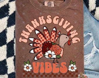 Ambiance Thanksgiving PNG, Thanksgiving PNG, Dinde, Thanksgiving chic et preppy PNG, Automne PNG, Tendance PNG, Modèle de t-shirt girly pour Thanksgiving