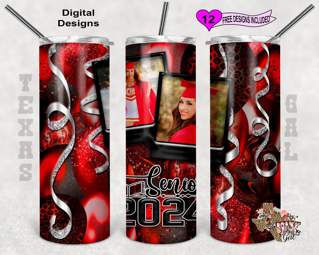 Senior 2024 Tumbler Wrap, Graduation Tumbler Design, Picture Frame