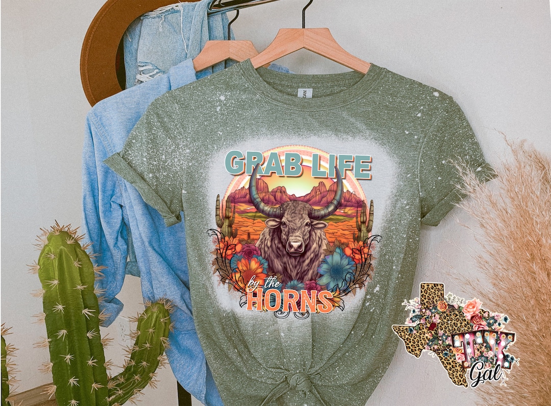 Grab Life By The Horns Meaning Grab Life by the Horns PNG, Boho PNG, Western PNG, Digital Download