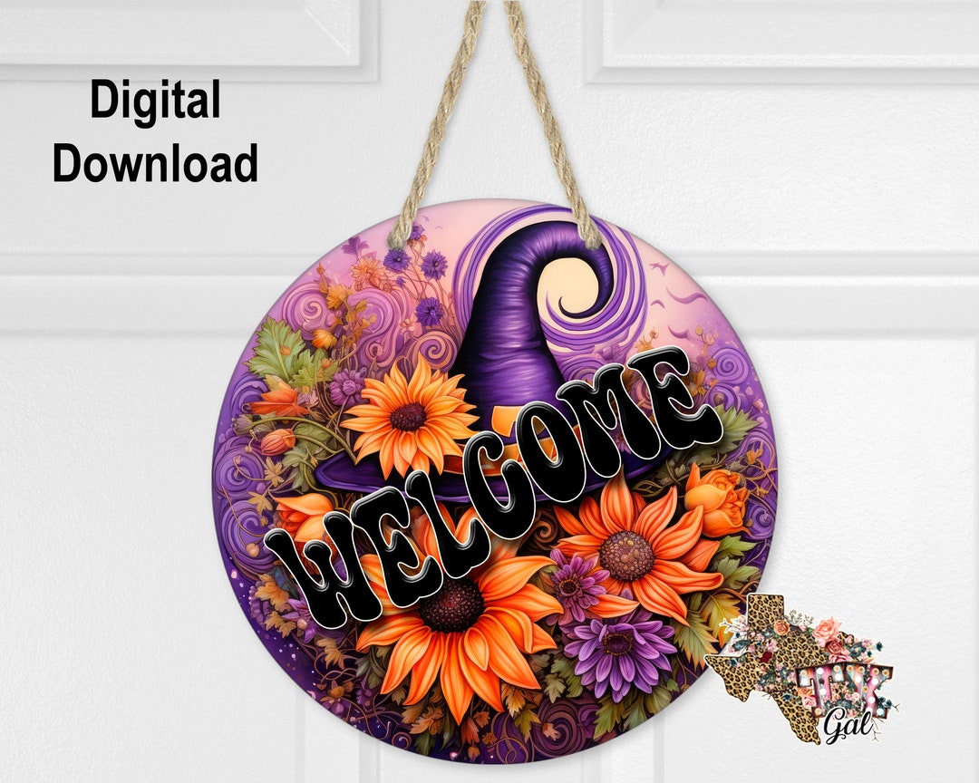Round Sublimation Door Hanger Halloween Design for Hardboard Blanks ...