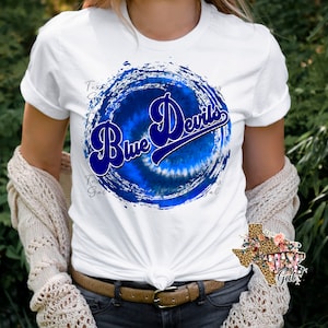 T-shirt Blue Devils Blue White Tie Dye School Spirit Sublimation Digital Download PNG
