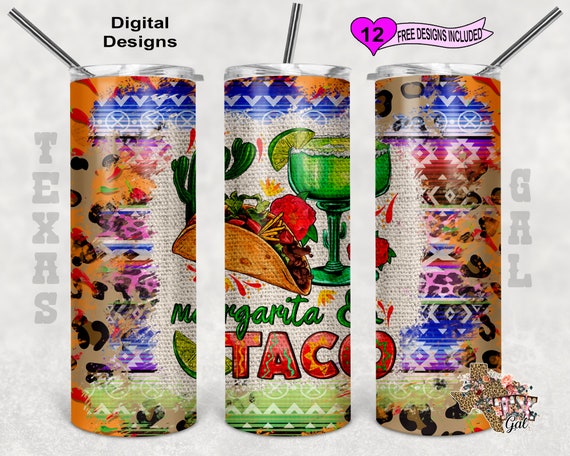 Margarita Tumbler Wrap, Taco Tumbler PNG, Cinco De Mayo Tumbler, Mexico Tumbler Wrap, Sublimation Tumbler Wrap, Digital Download