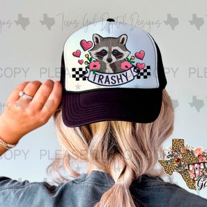Trashy Hat Patch PNG, Trucker Hat Patch Png, Faux Embroidery Hat Patch Png, Hat Patch, Trendy PNG, Raccoon Png, Hat Bar, Digital Download