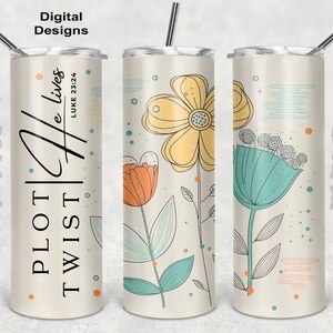 Blumen Tumbler Wrap, Plot Twist Tumbler Wrap, Christian Tumbler Wrap, Aquarell Tumbler Wrap, 20 oz Skinny Tumbler Sublimation Design,