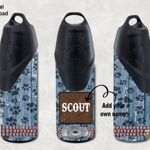 Botella de agua para mascotas, botella de agua portátil para mascotas, regalo para mascotas personalizado, diseño digital de descarga instantánea PNG