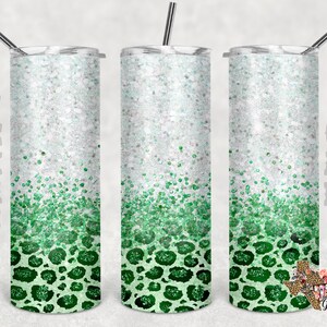 20 oz Skinny Tumbler Leopard Glitter Sublimation Design PNG Instant DIGITAL ONLY