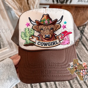 Cowgirl Retro Faux Hat Patch PNG, Trucker Hat Patch Png, Faux Embroidery Hat Patch Png, Hat Patch PNG, Trendy PNG, Hat Bar, Digital Download