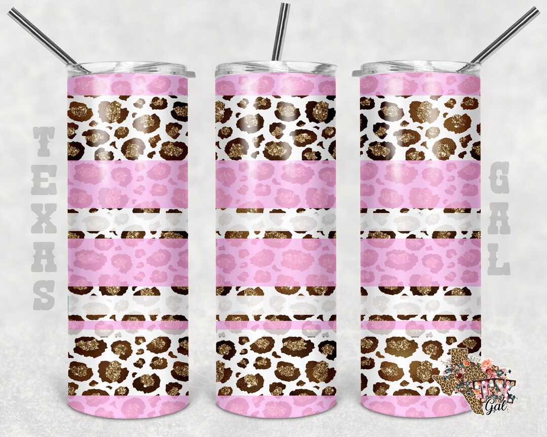 20 Oz Skinny Tumbler Pink Leopard Sublimation Design PNG Instant ...