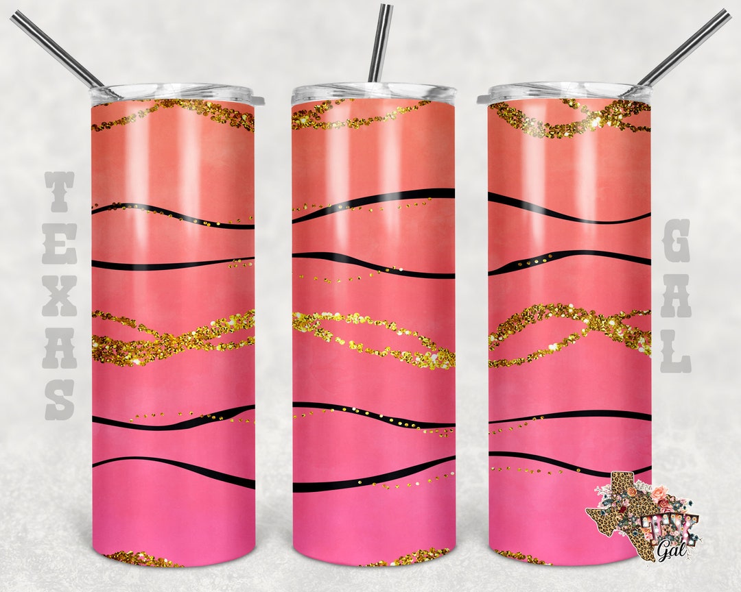 Ombre Pink Tumbler Design 20 Oz Skinny Tumbler Design Etsy