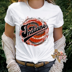 T-shirt Indians Orange Black Tie Dye School Spirit Sublimation Digital Download PNG