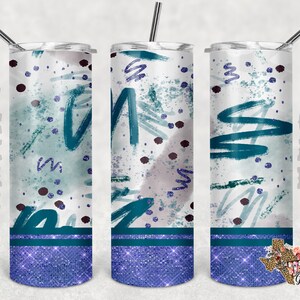 20 oz Skinny Tumbler blue Glitter Sublimation Design PNG Instant DIGITAL ONLY