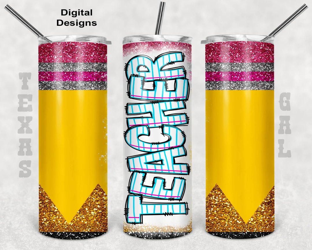 Teacher Tumbler Wrap, 20 Oz Skinny Tumbler Sublimation Design, Seamless ...
