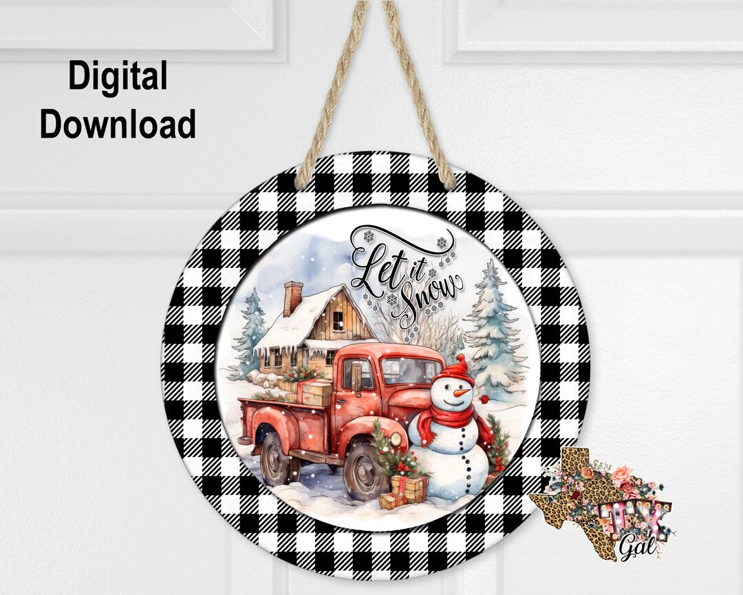 Round Sublimation Door Hanger Christmas Design for Hardboard Blanks ...