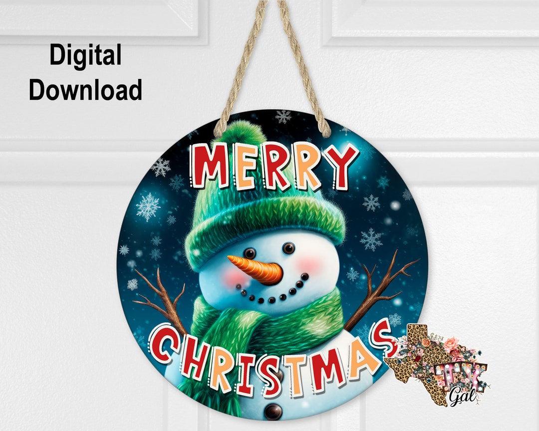 Round Sublimation Door Hanger Christmas Design for Hardboard Blanks ...