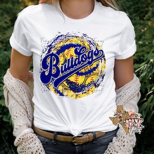 T-shirt Bulldog Marine und Softball Tie Dye Schule Geist Sublimation Digitaler Download PNG